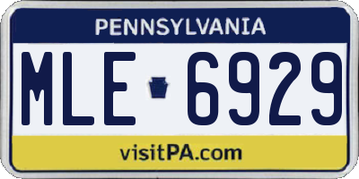 PA license plate MLE6929