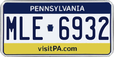 PA license plate MLE6932