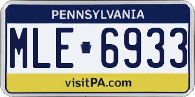 PA license plate MLE6933