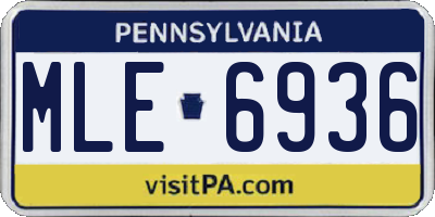 PA license plate MLE6936