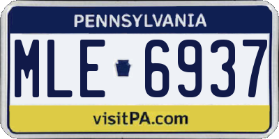 PA license plate MLE6937