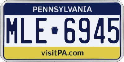 PA license plate MLE6945