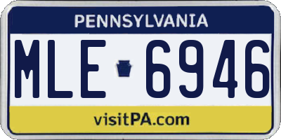 PA license plate MLE6946