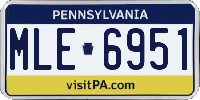 PA license plate MLE6951