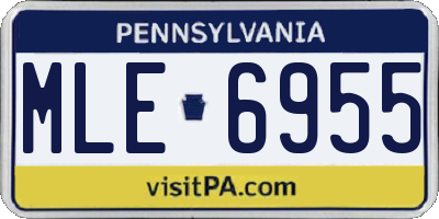 PA license plate MLE6955
