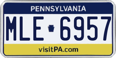 PA license plate MLE6957