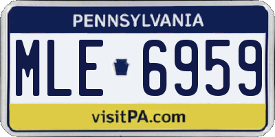 PA license plate MLE6959