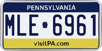 PA license plate MLE6961