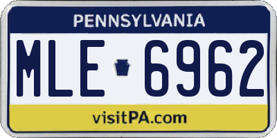 PA license plate MLE6962