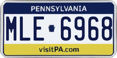PA license plate MLE6968
