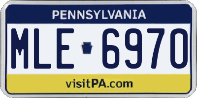 PA license plate MLE6970