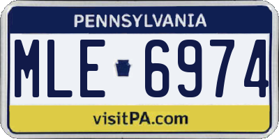 PA license plate MLE6974