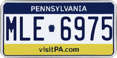 PA license plate MLE6975