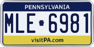 PA license plate MLE6981