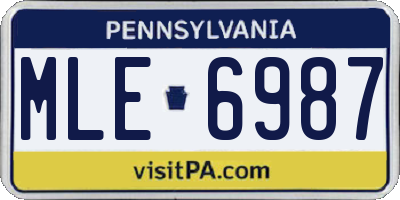 PA license plate MLE6987