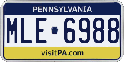 PA license plate MLE6988