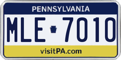 PA license plate MLE7010