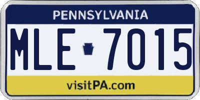 PA license plate MLE7015