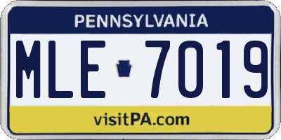 PA license plate MLE7019
