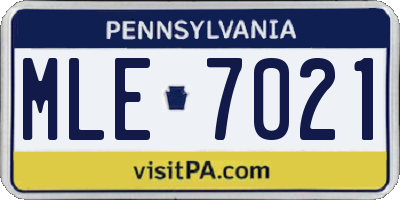 PA license plate MLE7021