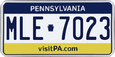 PA license plate MLE7023
