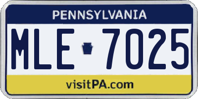 PA license plate MLE7025