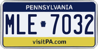 PA license plate MLE7032