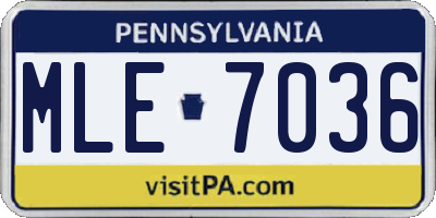 PA license plate MLE7036