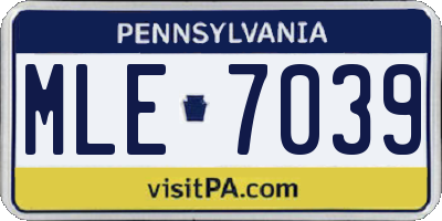 PA license plate MLE7039
