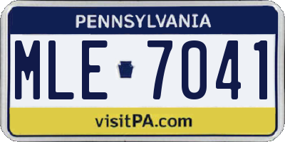 PA license plate MLE7041