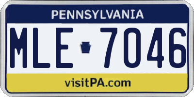 PA license plate MLE7046