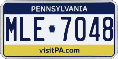 PA license plate MLE7048