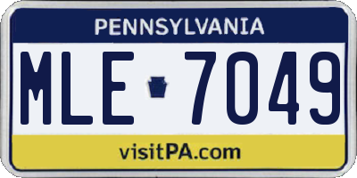 PA license plate MLE7049