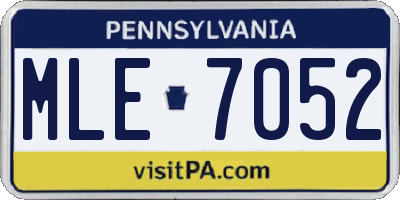 PA license plate MLE7052