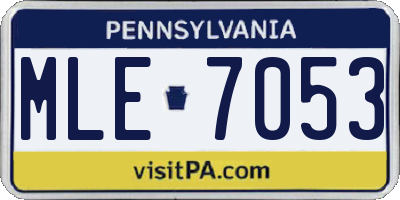 PA license plate MLE7053