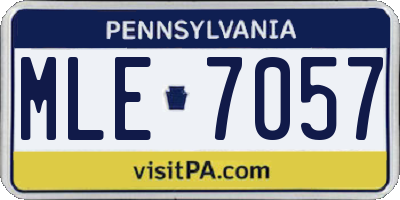 PA license plate MLE7057
