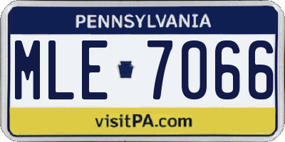 PA license plate MLE7066