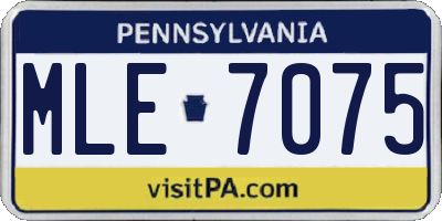 PA license plate MLE7075