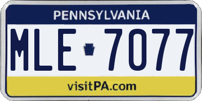 PA license plate MLE7077