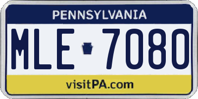 PA license plate MLE7080