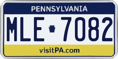 PA license plate MLE7082