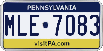 PA license plate MLE7083