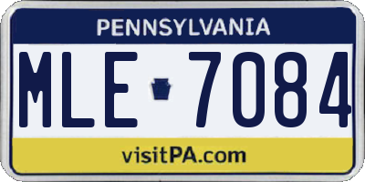 PA license plate MLE7084