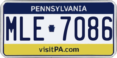 PA license plate MLE7086