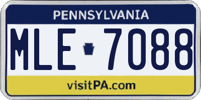 PA license plate MLE7088