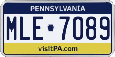 PA license plate MLE7089
