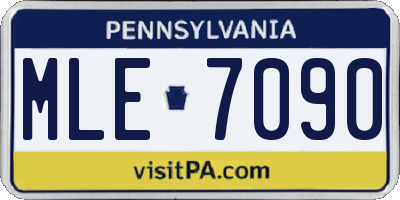 PA license plate MLE7090