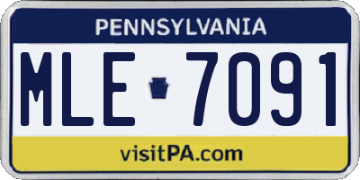 PA license plate MLE7091