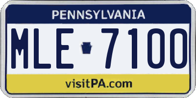 PA license plate MLE7100