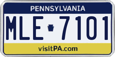 PA license plate MLE7101